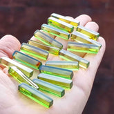 Green Amber Rectangular Free Shape Cabochons